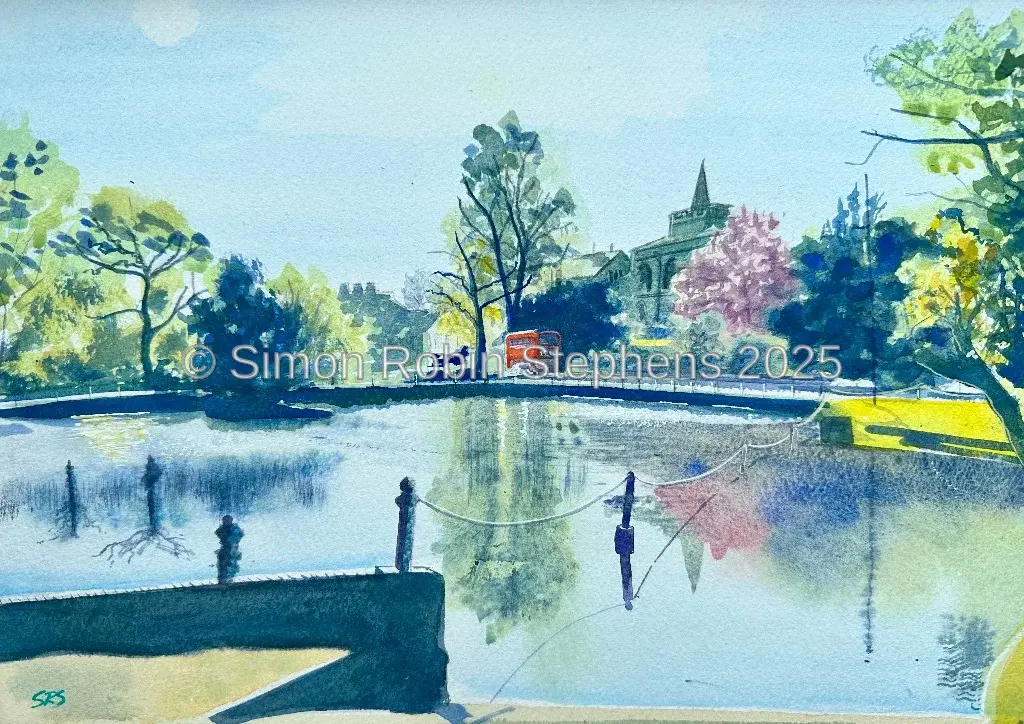Carshalton – A Pond Reflection - 🎨 Original Watercolor Wall Art: Carshalton – A Pond Reflection

Bring the luminous beauty of Carsha