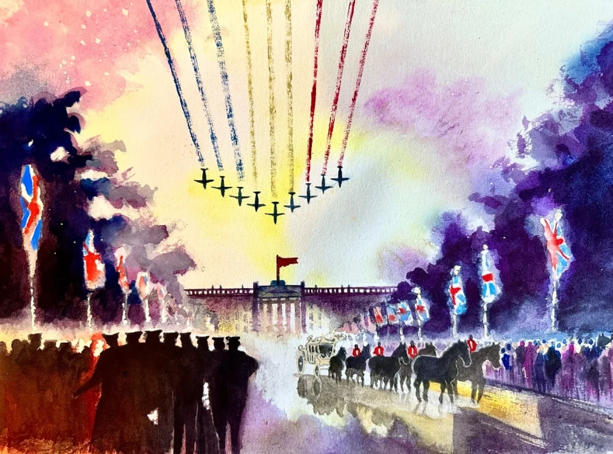 The Road to Succession - Original watercolour by Simon Robin Stephens (39.3 × 27.4 cm (15.5 × 10.8 in) unframed), £170