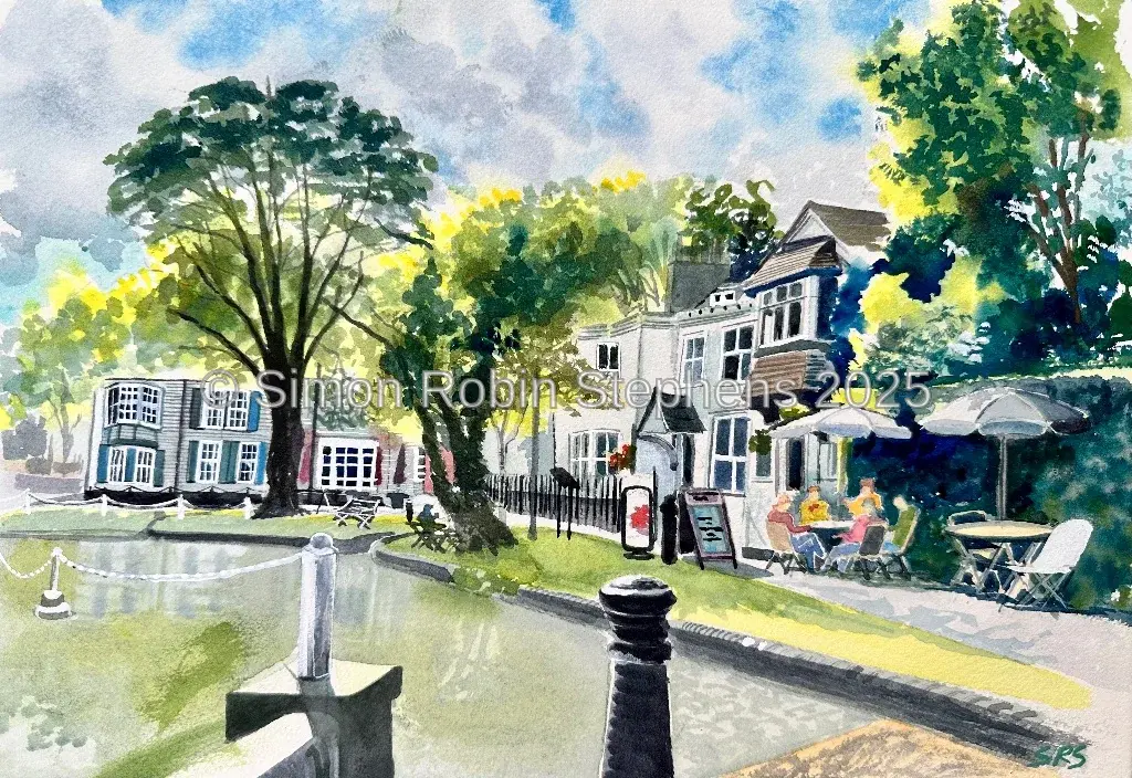 Pondering Over Coffee, Carshalton - 🎨 Original Watercolor Wall Art: Pondering Over Coffee, Carshalton

Capture the contemplative calm o