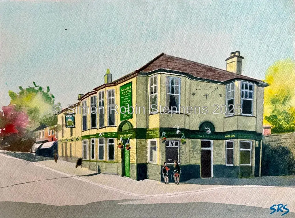The Winsor Castle Pub, Carshalton - Watercolour by Simon Robin Stephens