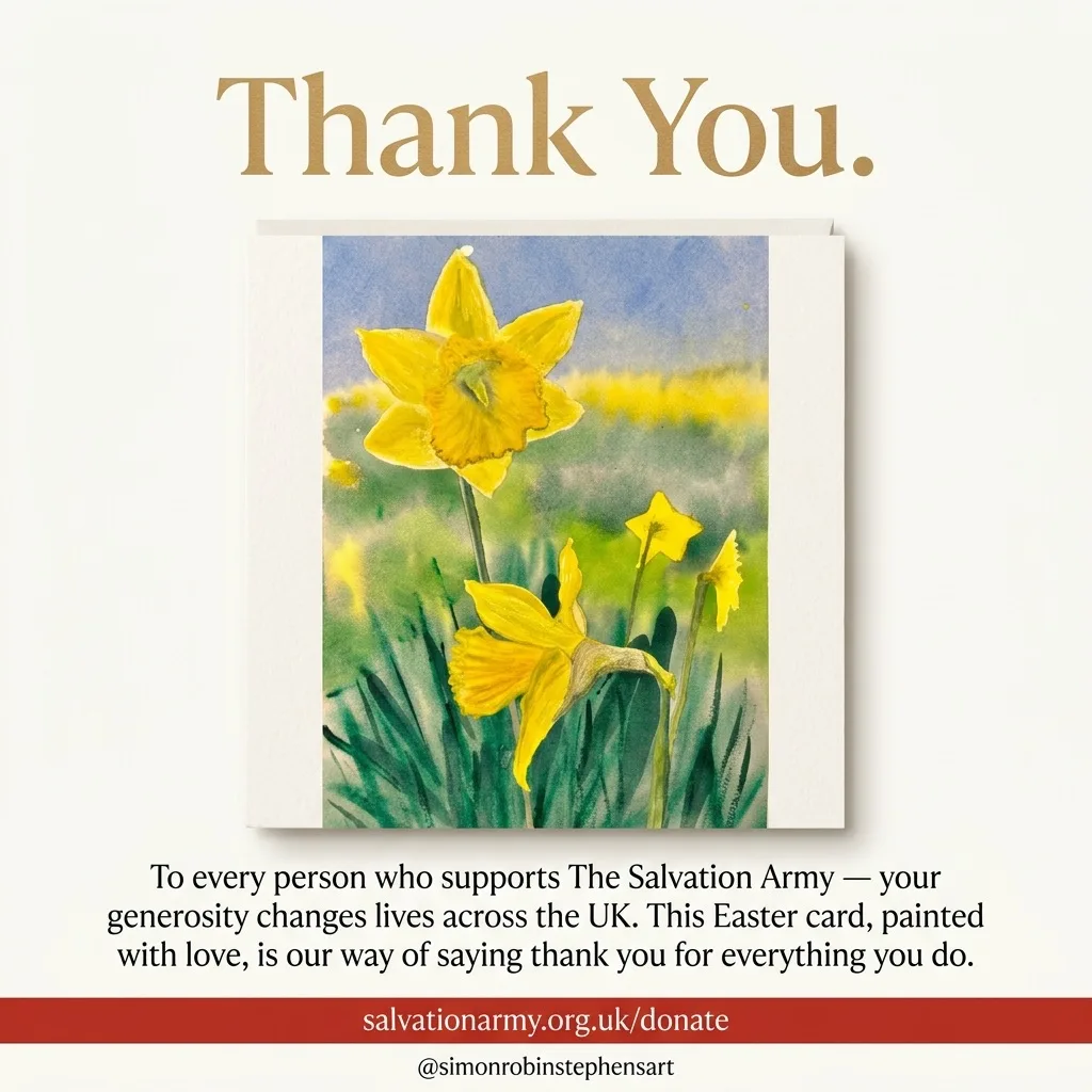 Thank You — Salvation Army Easter donation card featuring Hope In Bloom
