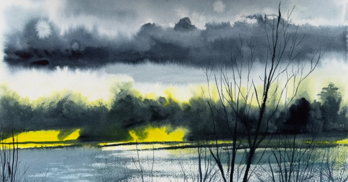 Buckland Lake Surrey Painting – Storm Light, Still Water and Why This Place Stays With You - Simon Robin Stephens Art blog
