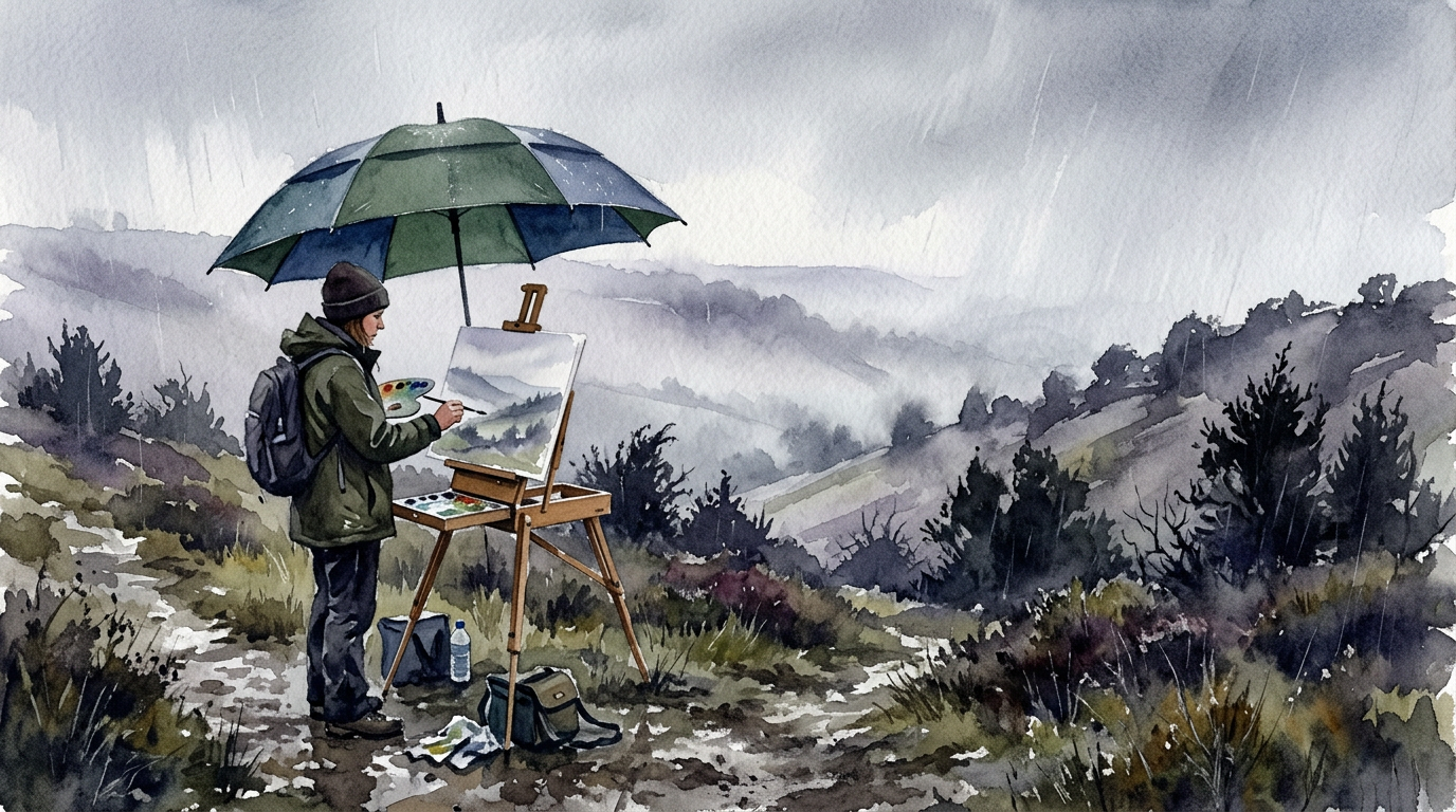 Painting in the Rain — How British Weather Makes Better Watercolours - Simon Robin Stephens Art blog