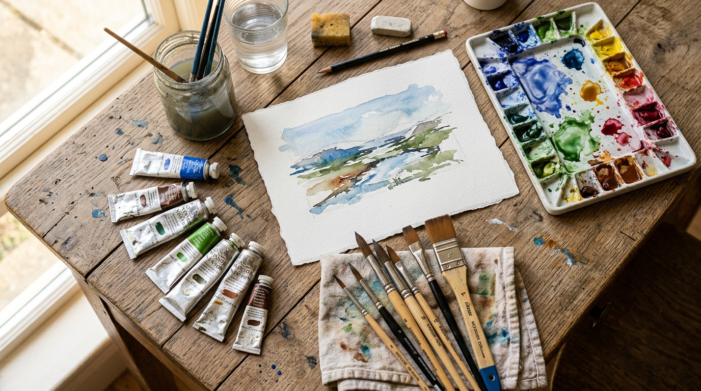 Watercolour Supplies for Beginners — What You Actually Need (and What to Skip) - Simon Robin Stephens Art blog