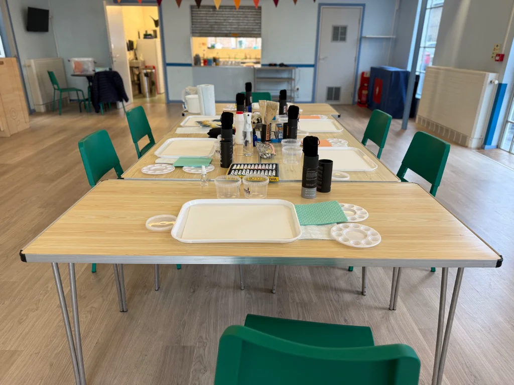 Professional watercolour painting materials and supplies provided free in workshop